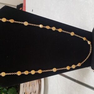Banana Republic Light Yellow Gem Necklace Gold-Tone